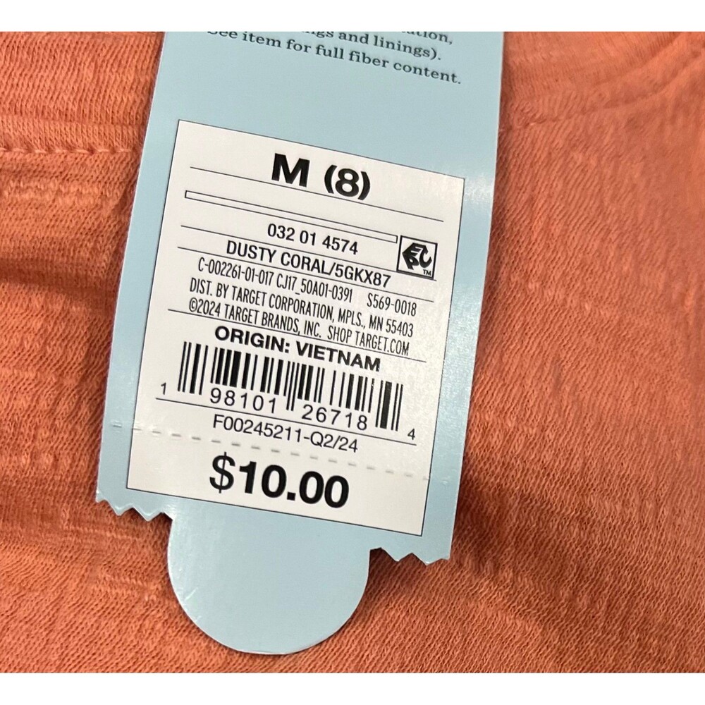 Long Sleeve, Pucker Textured, Ruffled Shoulders, Knit T-Shirt ~ Size: M (8) ~ NW - Picture 3 of 3